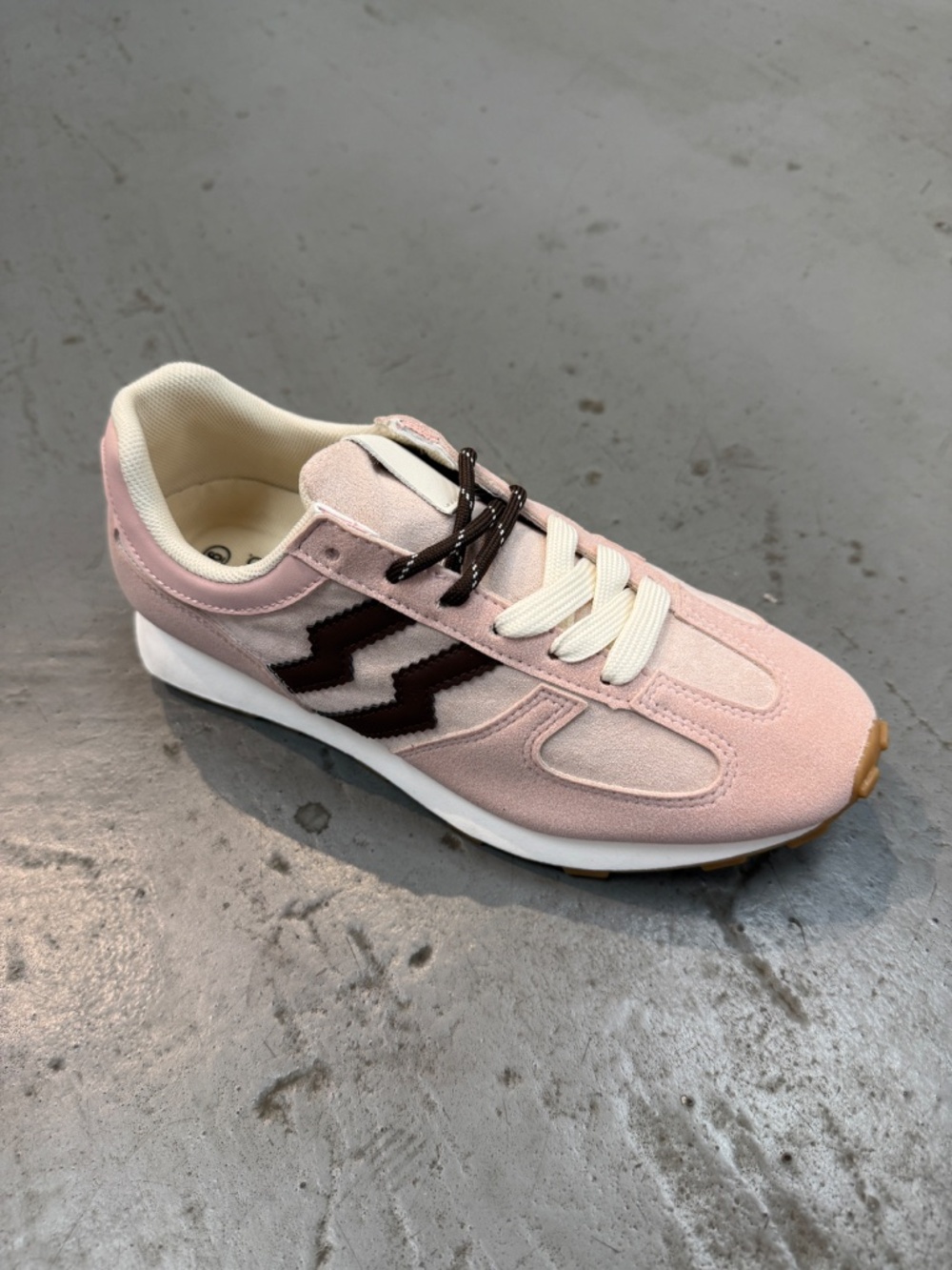 Neutral brown-pink double Lace-Up Women's Sneaker 3050